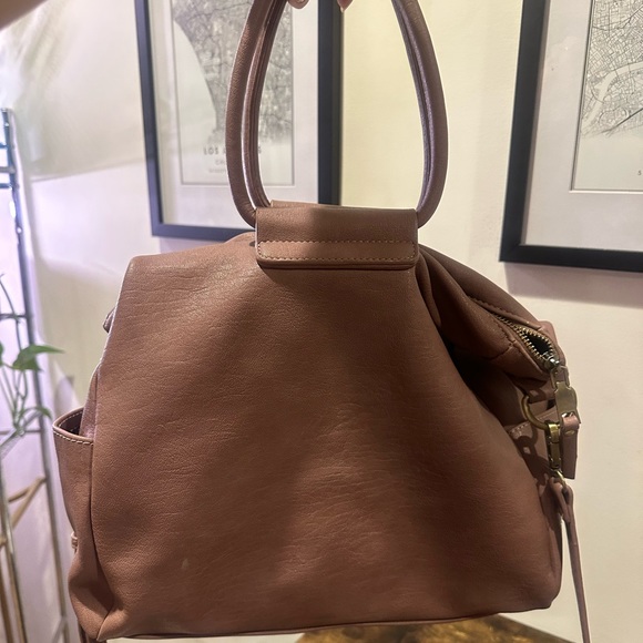 Unstructured mauve satchel bag - Picture 6 of 11